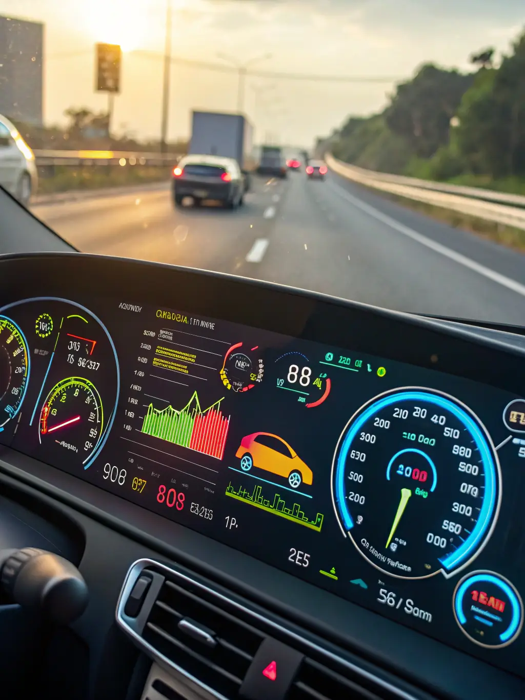 A visually appealing graphic showcasing targeted online advertising campaigns for cars, representing advertising and marketing services.